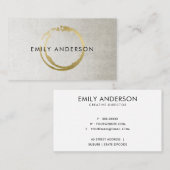 SILVER GOLD BRUSH STROKE STAIN CIRCLE MARK LOGO VISITEKAARTJE (Voorkant / Achterkant)