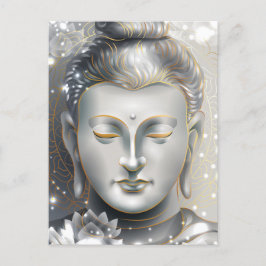 Silver & Gold Buddha Lotus Briefkaart
