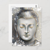 Silver & Gold Buddha Lotus Briefkaart (Voorkant / Achterkant)