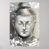 Silver & Gold Buddha Lotus Poster (Voorkant)