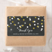Silver Gold Chalkboard Confetti trouwlabels Etiket (Insitu)