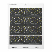Silver Gold Chalkboard Confetti trouwlabels Etiket (Full Sheet)