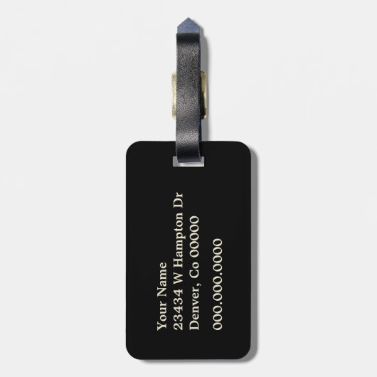 Silver Gold Chevron Monogram Bagagelabel (Achterkant verticaal)