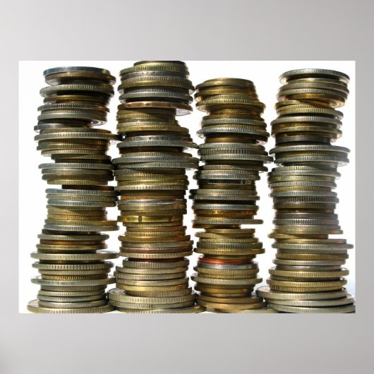 Silver Gold Coin Towers Poster (Voorkant)