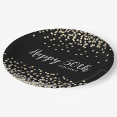 Silver Gold Confetti 50e verjaardag Papieren Bordje (Gekanteld)