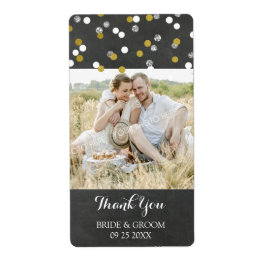 Silver Gold Confetti foto trouwlabels Etiket