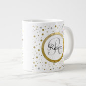 Silver/Gold Confetti Monogram Grote Koffiekop (Voorkant rechts)