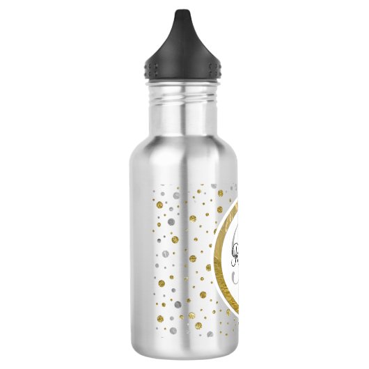 Silver/Gold Confetti Monogram Waterfles (Links)