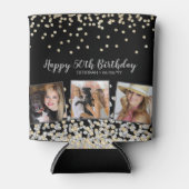 Silver Gold Confetti Photo Collage 50e verjaardag Blikjeskoeler (Voorkant)