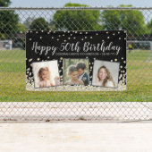 Silver Gold Confetti Photo Collage 50th Birthday Spandoek (Insitu)
