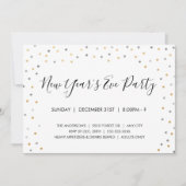 Silver + Gold Confetti Uitnodiging nieuwjaarsfeest (Voorkant)