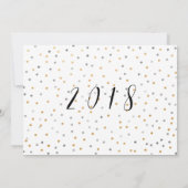 Silver + Gold Confetti Uitnodiging nieuwjaarsfeest (Achterkant)