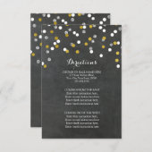 Silver Gold Confetti Wedding Direction Tussenvoegs Informatiekaartje (Voorkant / Achterkant)