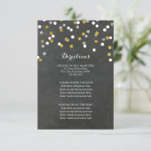 Silver Gold Confetti Wedding Direction Tussenvoegs Informatiekaartje (Staand voorkant)