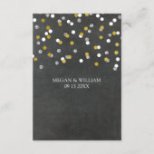 Silver Gold Confetti Wedding Direction Tussenvoegs Informatiekaartje (Achterkant)