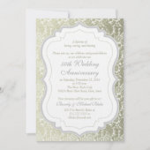 Silver Gold Damask 50th Wedding Jubileum Kaart (Voorkant)