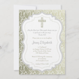 Silver Gold  Damask Cross-bevestiging Kaart