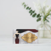 Silver Gold Damask Hair Stylist Salon Visitekaartje (Staand voorkant)