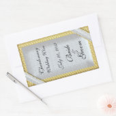 Silver Gold & Diamonds Wedding Wine Label Sticker (Envelop)