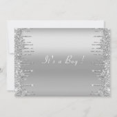 Silver Gold Drips Baby Boy Shower Invitation Kaart (Achterkant)
