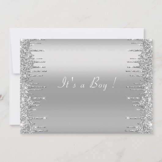 Silver Gold Drives Baby Boy Shower Invitation (Achterkant)