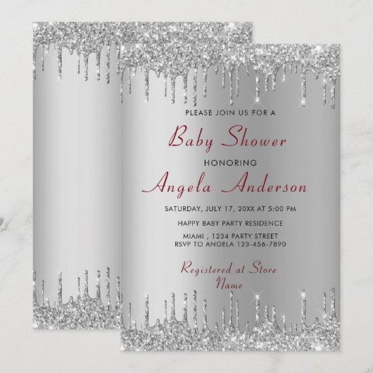 Silver Gold Drives Baby Boy Shower Invitation (Voorkant / Achterkant)
