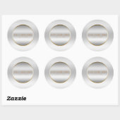 Silver & Gold Elegant Classy Glam Wedding Favor Ronde Sticker (Vel)