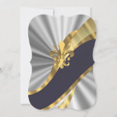 Silver Gold elegant, formeel huwelijk Kaart (Achterkant)