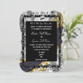 Silver Gold elegant, formeel huwelijk Kaart (Staand voorkant)