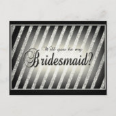Silver, Gold en Black Bridesmaid Uitnodiging (Voorkant)