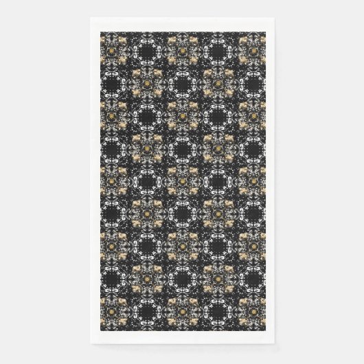 Silver, Gold en Black Hollywood Regency Pattern Servet (Voorkant)