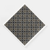 Silver, Gold en Black Hollywood Regency Pattern Servet (Hoek)