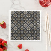 Silver, Gold en Black Hollywood Regency Pattern Servet (Insitu)