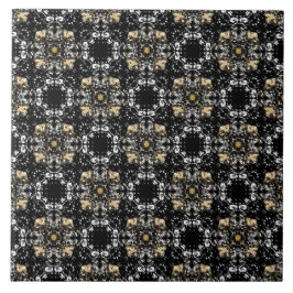 Silver, Gold en Black Hollywood Regency Pattern Tegeltje