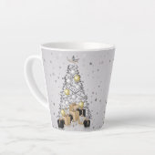 Silver Gold- en zwarte kerstboom Latte Mok (Linkerhoek)