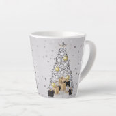 Silver Gold- en zwarte kerstboom Latte Mok (Rechterhoek)