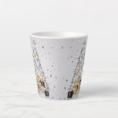 Silver Gold- en zwarte kerstboom Latte Mok (Voorkant)
