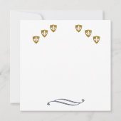 Silver & Gold Fleur de Lis Wedding Invitation Kaart (Achterkant)