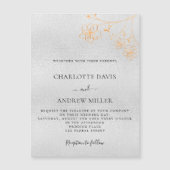 Silver Gold floral bruiloft nodigmagneet (Voorkant)