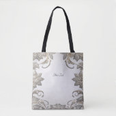 Silver Gold Floral Canvas tas (Voorkant)