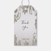 Silver Gold Floral Gift Label Cadeaulabel (Voorkant)