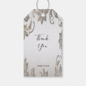 Silver Gold Floral Gift Label Cadeaulabel (Achterkant)