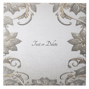 Silver Gold Floral Keramische Tegel Tegeltje