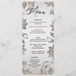 Silver Gold Floral Menu