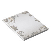 Silver Gold Floral Notitieblok (Schuin)