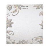 Silver Gold Floral Notitieblok (Voorkant)