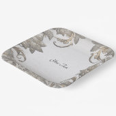Silver Gold Floral Paper Bord (Gebogen)