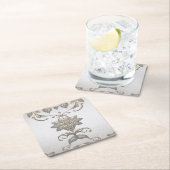 Silver Gold Floral Paper Onderzetter (Insitu)