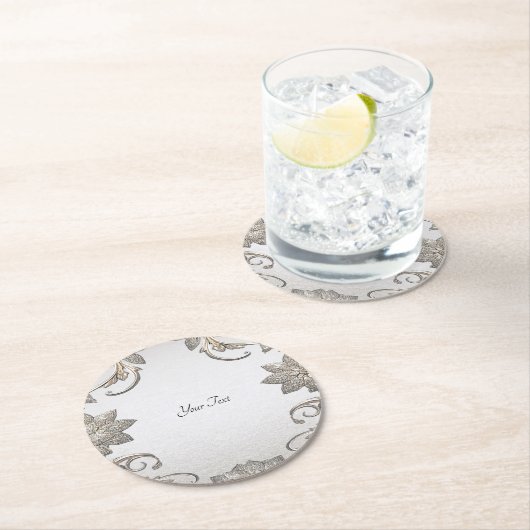 Silver Gold Floral Paper Onderzetter (Insitu)