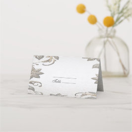 Silver Gold Floral Place Card Plaatskaartje